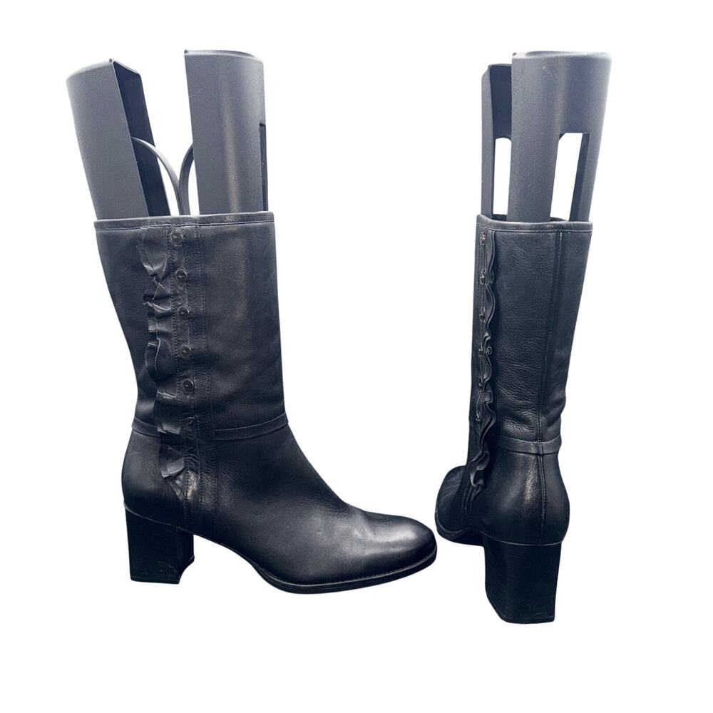 Vintage Clarks Artisan Black Leather Mid Calf Boots Women’s 8M